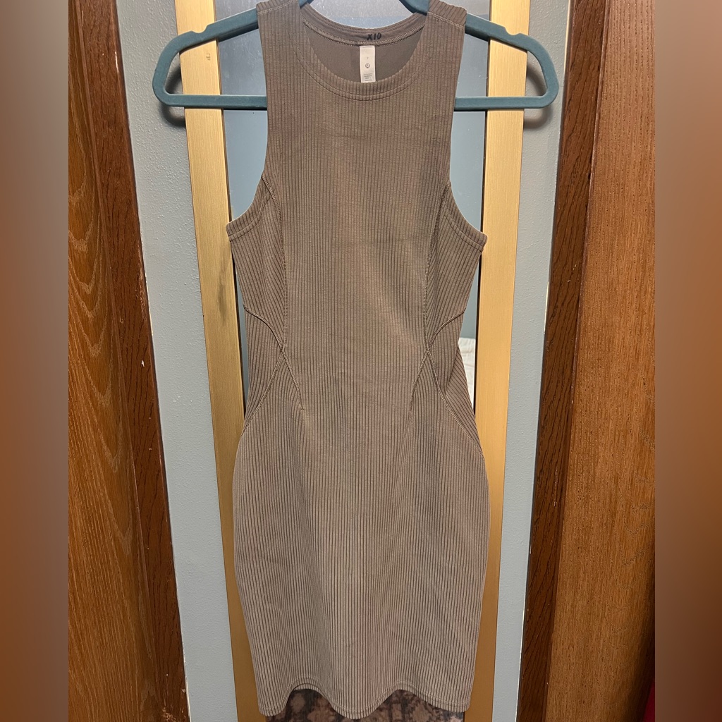 Lululemon Olive Green Ribbed Dress Size
